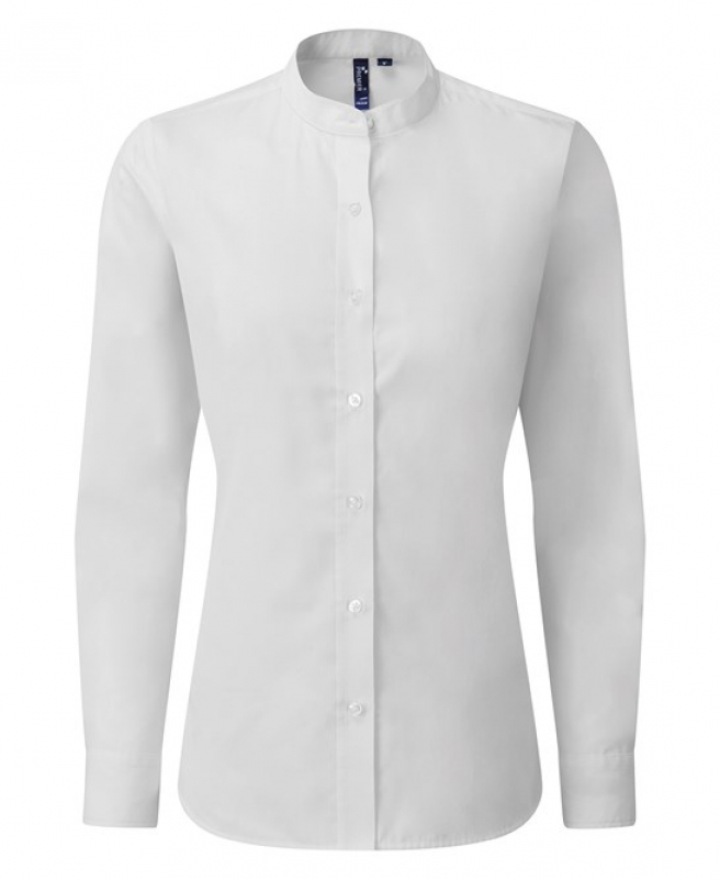 Women's Banded Collar 'grandad' Shirt