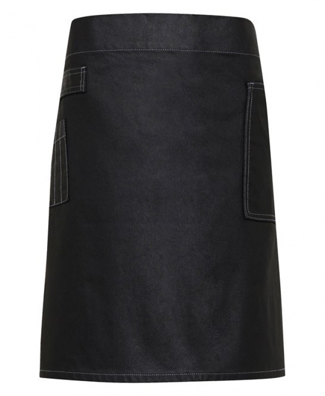 Division Waxed-look Denim Waist Apron