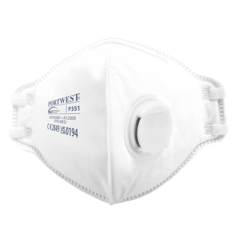 FFP3 Valved Dolomite Fold Flat Respirator (20x Boxed)